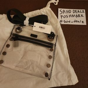 Hammitt Tony Small Transparent and Black Crossbody Bag with Gunmetal accents